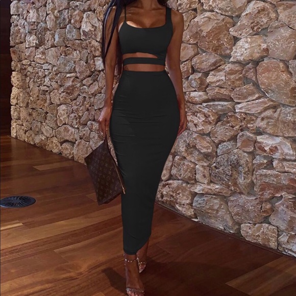 🆕🔥SOLD OUT !! Black High Waist Skirt Set - Picture 2 of 5